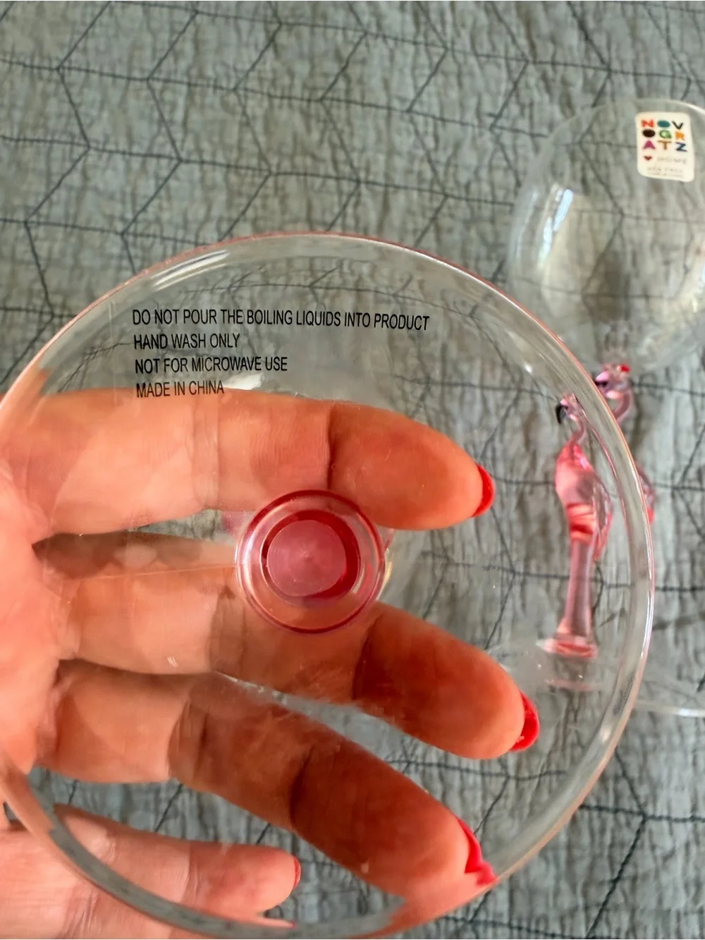 Novagratz At Home Pink Flamingo Plastic Wine/Drink Glasses Set Of 2 NEW
